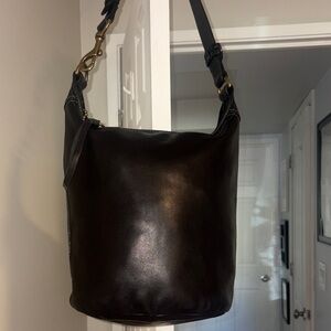 Vintage COACH Bleecker Tattersall Large BUCKET Duffle Shoulder Bag 11423 In EUC